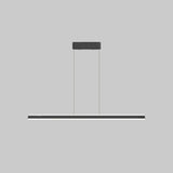 Sleek Triangle Island Light: Aluminum Led Hanging Lamp For Restaurants Black / 35.5 Natural