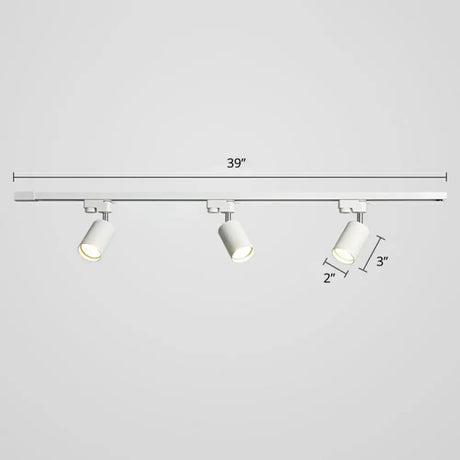 Sleek Tube Track Spotlight: Modern Metallic Semi Flush Ceiling Light For Bars 3 / White