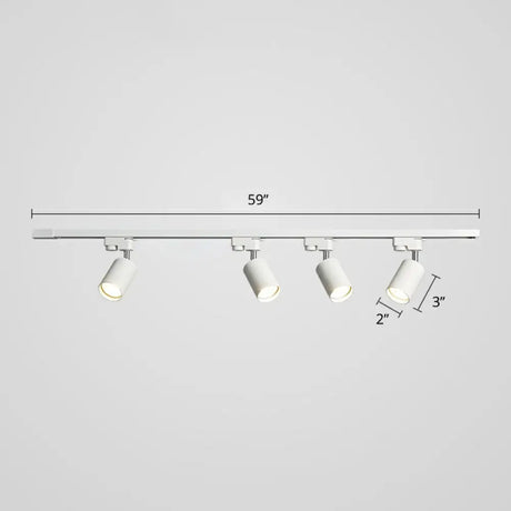 Sleek Tube Track Spotlight: Modern Metallic Semi Flush Ceiling Light For Bars 4 / White