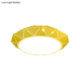 Sleek Ufo Girl Bedroom Led Ceiling Light - Acrylic Metal Nordic Flushmount