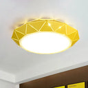 Sleek Ufo Girl Bedroom Led Ceiling Light - Acrylic Metal Nordic Flushmount Yellow