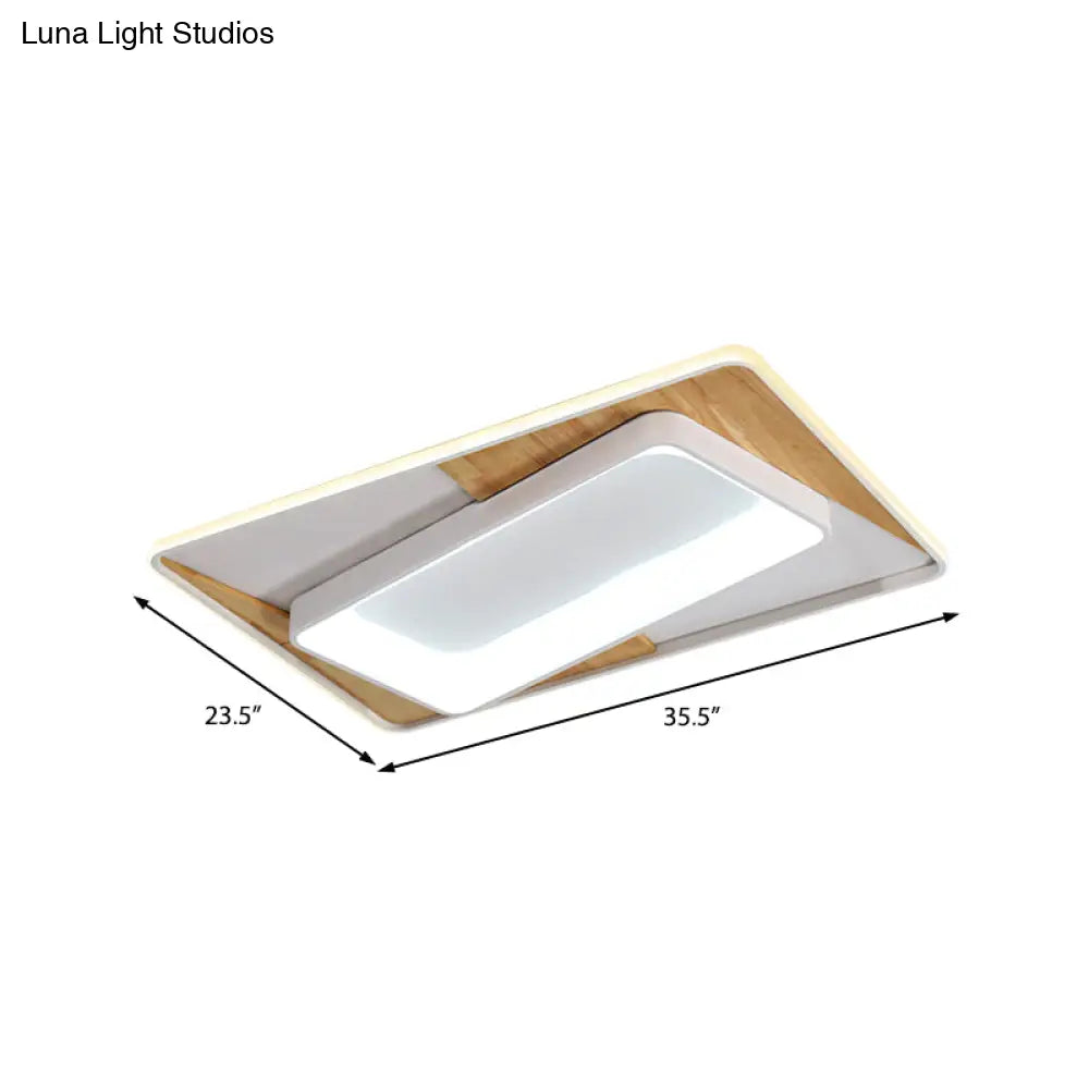 Sleek White Acrylic Led Ceiling Lamp For Bedroom Foyer - Modern Flush Mount
