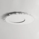 Sleek White Circle Flush Mount Led Ceiling Light Fixture - Minimalist Acrylic Design Warm