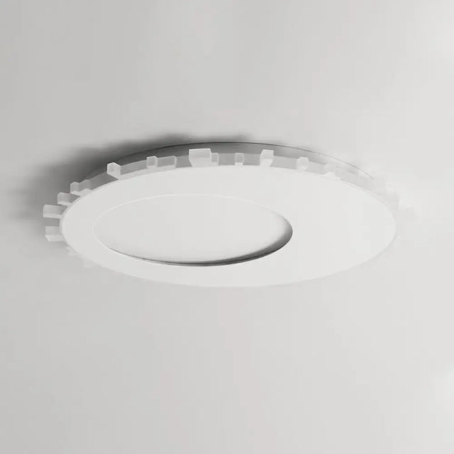 Sleek White Circle Flush Mount Led Ceiling Light Fixture - Minimalist Acrylic Design Warm