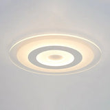 Sleek White Disc Foyer Flush Light With Acrylic Simplicity - Led Mount Ceiling Fixture
