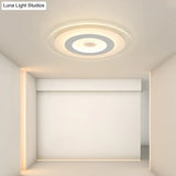 Sleek White Disc Foyer Flush Light With Acrylic Simplicity - Led Mount Ceiling Fixture / 16.5 Warm