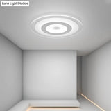 Sleek White Disc Foyer Flush Light With Acrylic Simplicity - Led Mount Ceiling Fixture / 16.5