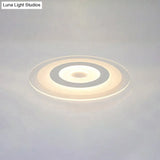 Sleek White Disc Foyer Flush Light With Acrylic Simplicity - Led Mount Ceiling Fixture