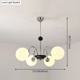Sleek White Glass Ceiling Chandelier - Modern Minimalist Design