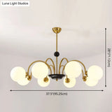 Sleek White Glass Ceiling Chandelier - Modern Minimalist Design