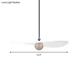 Sleek White Hanging Ceiling Light 1-Light Acrylic Suspension Lamp For Bedroom