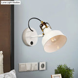 Small Barn Wall Light: Contemporary Metal Sconce In White For Cottage Foyer