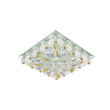 Small Yellow Crystal Fish Design Led Flush Ceiling Light With Modernist Touch - Warm/White