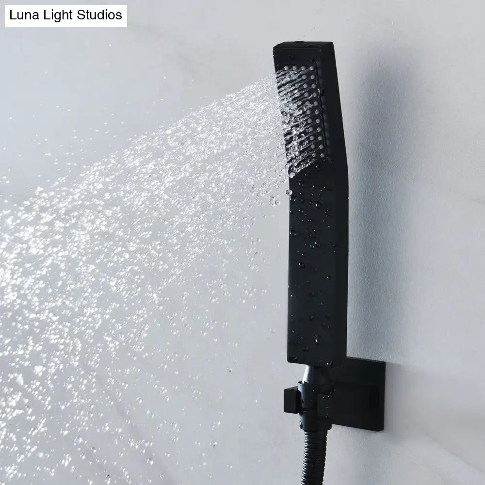 Smart Remote LED Shower Head Set 20x14inch Panel Faucet System Lateral Jet Thermostatic Mixer Valve Button Switch Hand