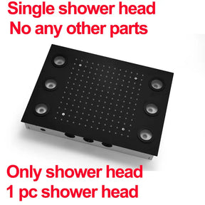 Smart Remote LED Shower Head Set 20x14inch Panel Faucet System Lateral Jet Thermostatic Mixer Valve Button Switch Hand