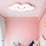 Smiling Cloud Ceiling Light - Children’s Nordic Style Acrylic Fixture Pink / 19.5’ White