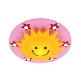 Smiling Sun Flush Ceiling Light In Yellow For Game Room - Cartoon Design Wood Finish Pink / D