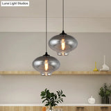 Smoke Gray Glass Mini Pendant Light - Modern Ceiling Hanging For Bar & Cafe