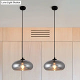 Smoke Gray Glass Mini Pendant Light - Modern Ceiling Hanging For Bar & Cafe