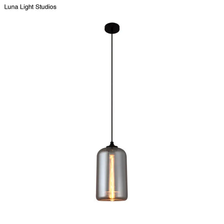 Smoke Gray Glass Mini Pendant Light - Modern Ceiling Hanging For Bar & Cafe