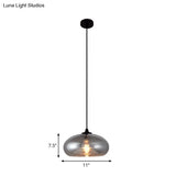 Smoke Gray Glass Mini Pendant Light - Modern Ceiling Hanging For Bar & Cafe