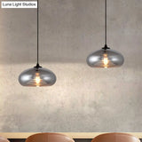 Smoke Gray Glass Mini Pendant Light - Modern Ceiling Hanging For Bar & Cafe