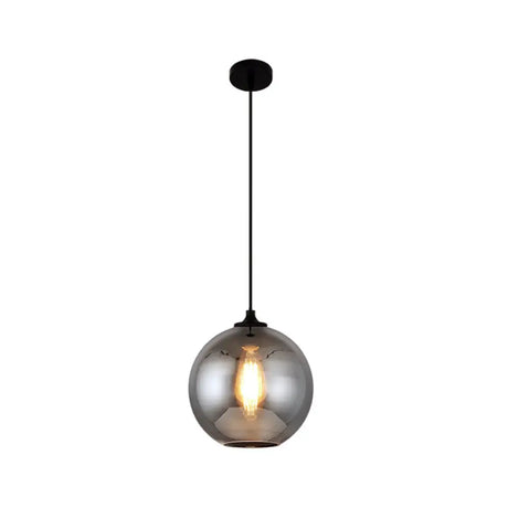 Smoke Gray Glass Mini Pendant Light - Modern Ceiling Hanging For Bar & Cafe / D