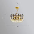 Smoke Grey & Clear Crystal Round Chandelier - Modern Suspended Lighting For Restaurants Gray / 16’’