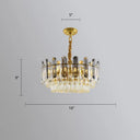 Smoke Grey & Clear Crystal Round Chandelier - Modern Suspended Lighting For Restaurants Gray / 16’’