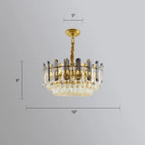 Smoke Grey & Clear Crystal Round Chandelier - Modern Suspended Lighting For Restaurants Gray / 16’’