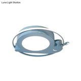 Snail Baby Room Animal Led Ceiling Lamp With Metallic Flush Circle Design