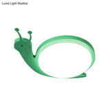Snail-Shaped Cartoon Ceiling Light For Baby Bedroom - Acrylic And Metal Fixture