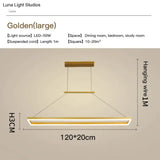 Solis - Modern Rectangle Led Pendant Lights Large-Golden / Cool White