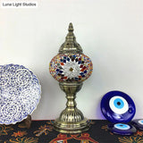 Sphere Nightstand Lamp - Traditional Red/Blue/Rose Red Glass Metal Base Task Lighting