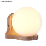Sphere Sconce Lighting: Elegant Balcony Study Room Milk Glass Wall Lamp