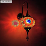 Sphered Art Glass Wall Sconce Lamp - Decorative 1 Bulb Fixture In Red/Purple/Gold For Bedrooms