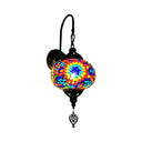 Sphered Art Glass Wall Sconce Lamp - Decorative 1 Bulb Fixture In Red/Purple/Gold For Bedrooms