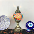 Spherical Blue/Green/Fluorescent Yellow Glass Table Lamp - Modern Living Room Task Lighting