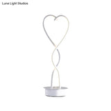 Spiral Heart Shaped Led Desk Lamp In Warm White Light - Contemporary Acrylic Table Lighting For