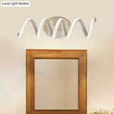 Spiral Led Vanity Light For Modern Bathroom | Wall Mounted Mirror In Warm/White/Natural 13/18.5/22.5