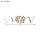 Spiral Led Vanity Light For Modern Bathroom | Wall Mounted Mirror In Warm/White/Natural 13/18.5/22.5