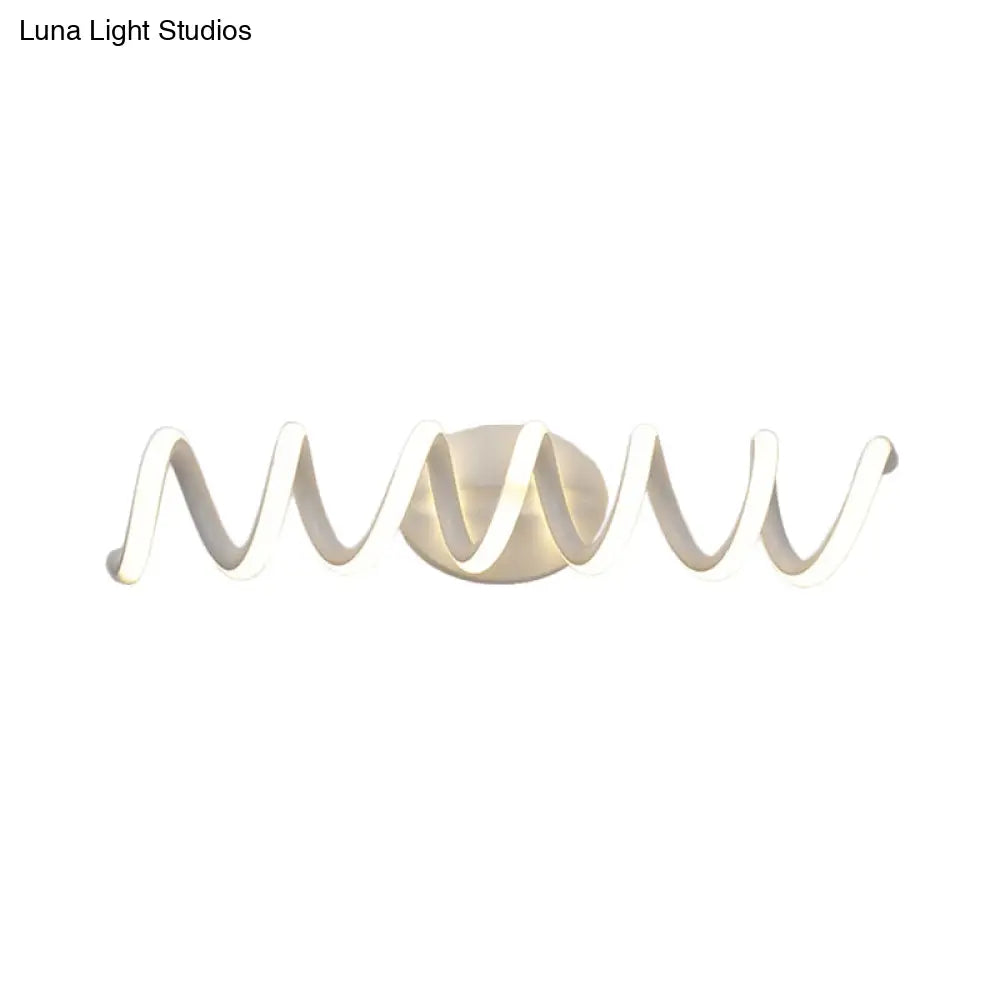 Spiral Led Vanity Light For Modern Bathroom | Wall Mounted Mirror In Warm/White/Natural 13/18.5/22.5