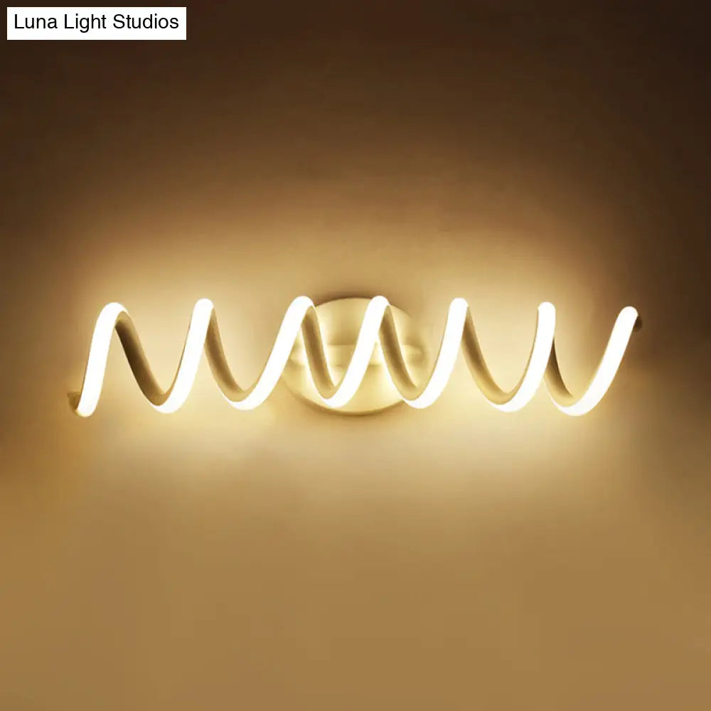 Spiral Led Vanity Light For Modern Bathroom | Wall Mounted Mirror In Warm/White/Natural 13/18.5/22.5