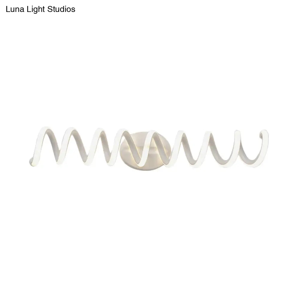 Spiral Led Vanity Light For Modern Bathroom | Wall Mounted Mirror In Warm/White/Natural 13/18.5/22.5