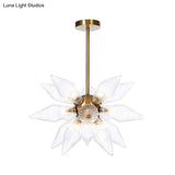 Sputnik Clear/Amber Glass Chandelier - 9/12/15 Bulbs Brass/Copper Finish Living Room Lighting