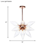 Sputnik Clear/Amber Glass Chandelier - 9/12/15 Bulbs Brass/Copper Finish Living Room Lighting