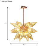 Sputnik Clear/Amber Glass Chandelier - 9/12/15 Bulbs Brass/Copper Finish Living Room Lighting