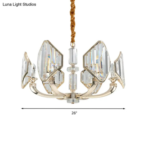 Sputnik Crystal Chandelier Light: Elegant 6-Head Gold Pendant Ceiling Fixture