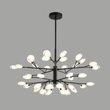 Sputnik Firefly Modern Led Ceiling Light - Acrylic Chandelier Fixture For Living Room 40 / Black