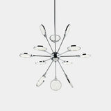 Sputnik Hanging Chandelier: Modern Metallic Led Pendant Light With Acrylic Shade In Warm/White